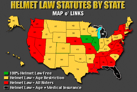 Motorcycle Helmet Laws by State | BikersRights