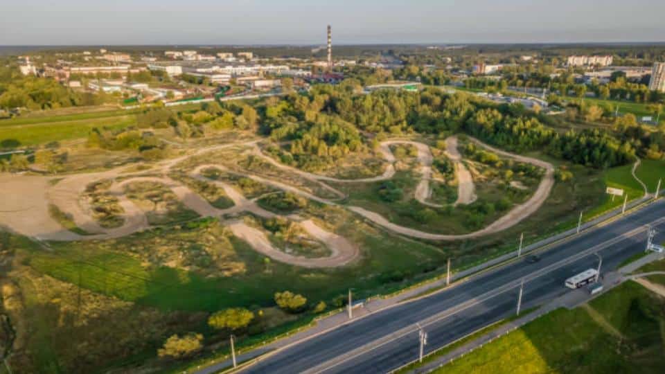 motocross dirt bike race track on the outskirts