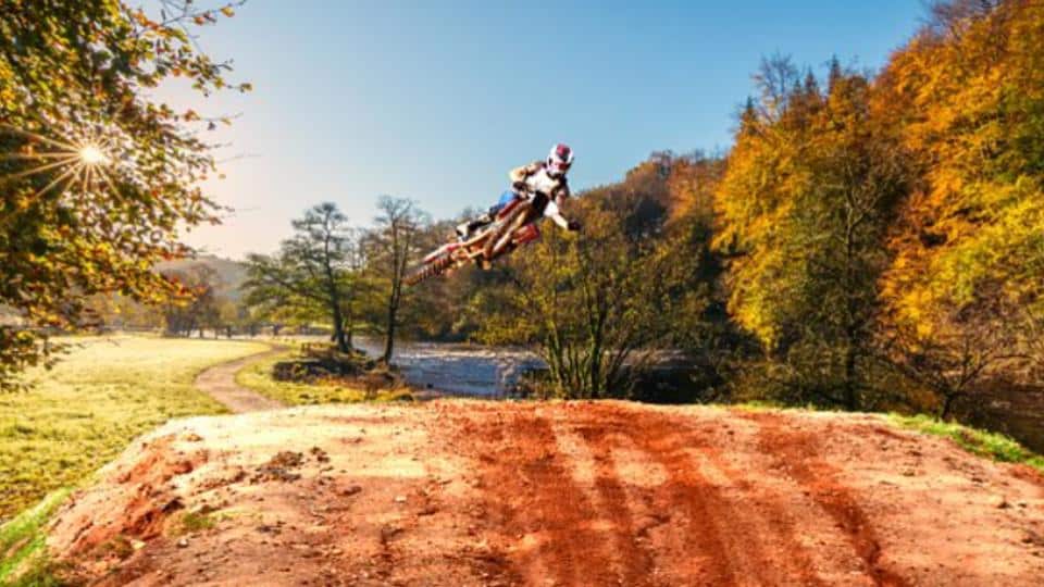 motocross rider doing a whip