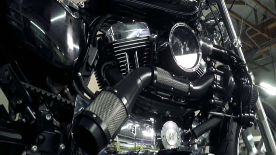 turbo charger installed in a harley davidson motorcycle