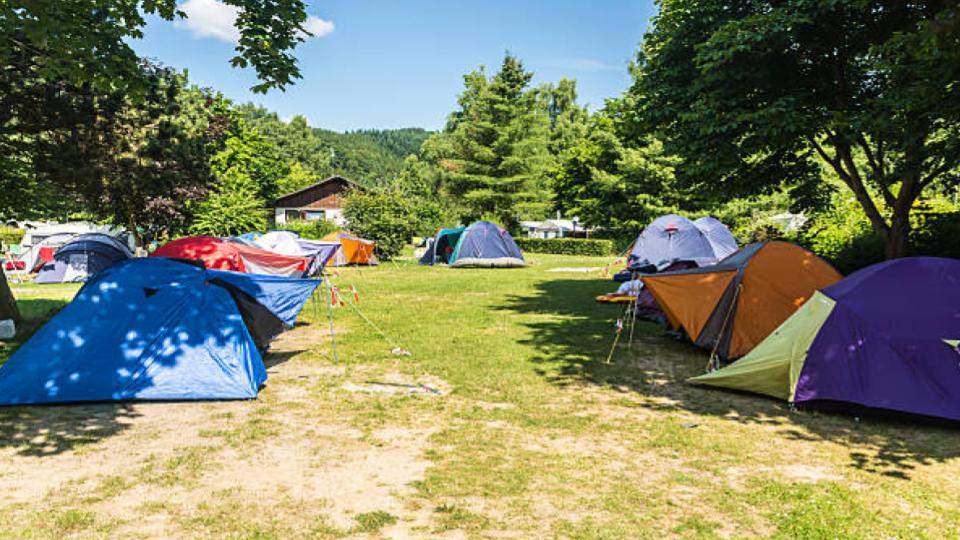 camping ground with tents
