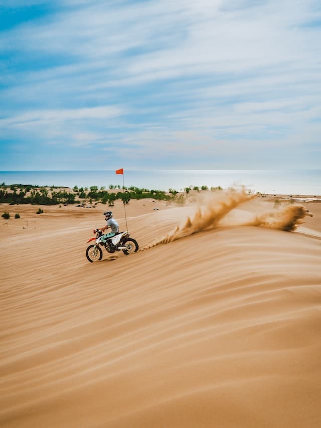 Dirt Bike Riding on Sand Dunes