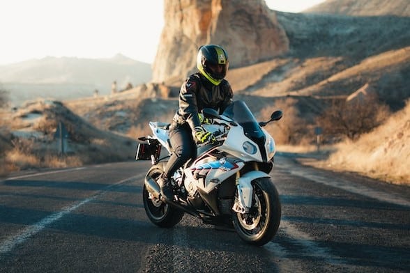 Helmet with full motorcycle gear costume