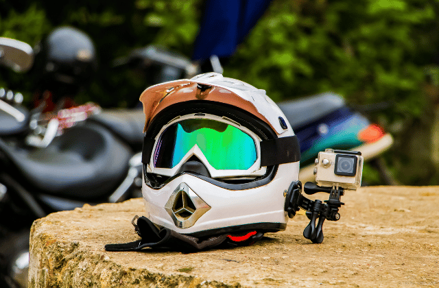 Motorcycle Helmet kept under sun