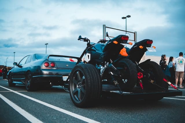 Towing a Motorcycle on Trailer